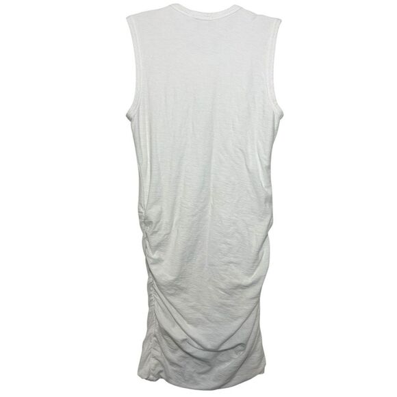 James Perse Ladies White Dress 2 Medium Ruched Sides WSVH6835CU Capsule Casual - Picture 2 of 9